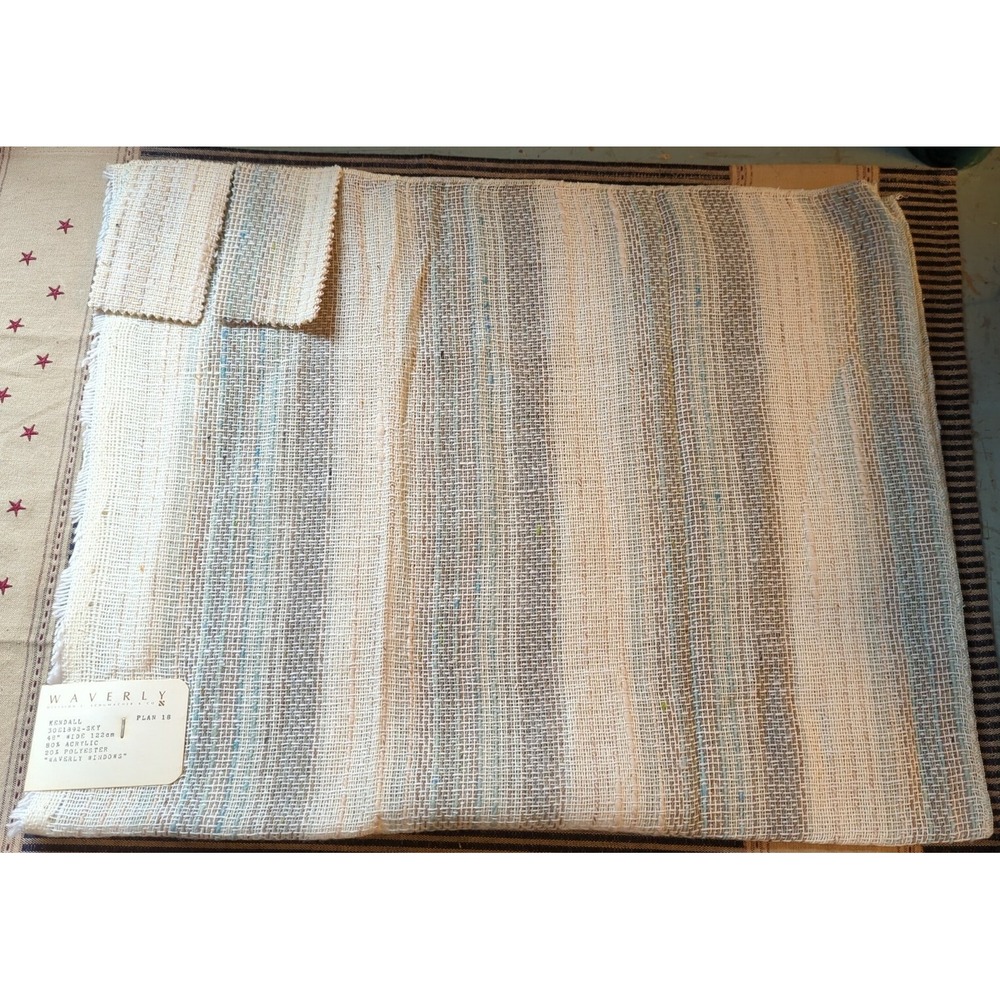 NEW Vintage Waverly Schumacher Sample Fabric Upholstery Drapes KENDALL SKY 22x48